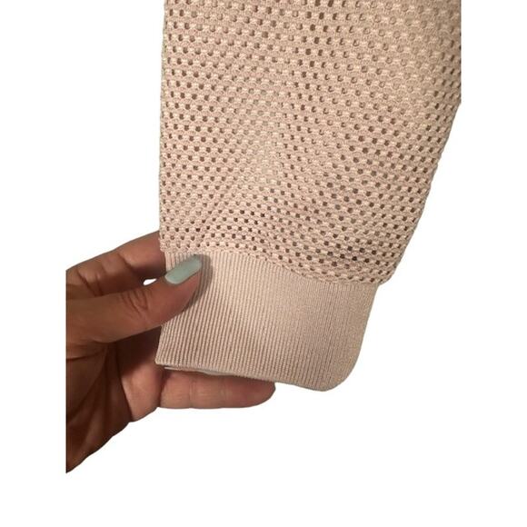 Guess Pink & Rose Gold Logo Long Sleeve Mock Neck Full Zip Jacket Women Sz M - Picture 8 of 12